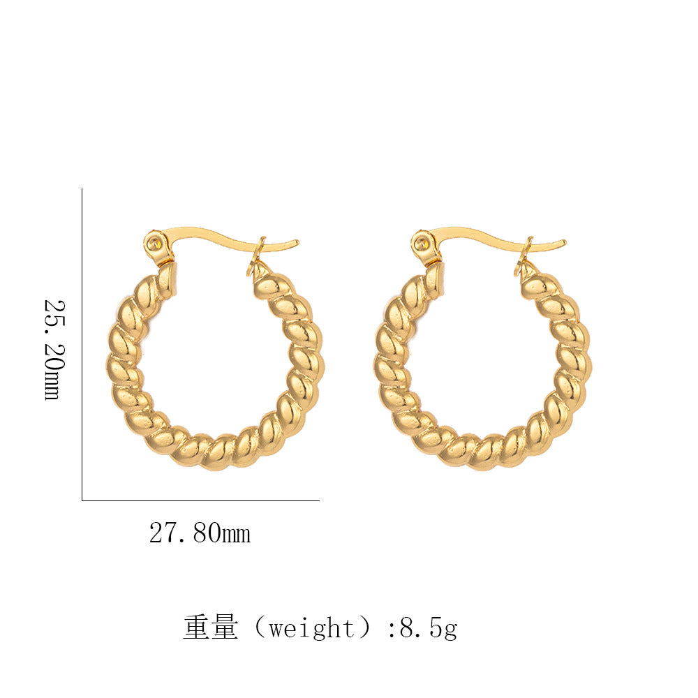 18K Gold Titanium Steel Geometric Earrings