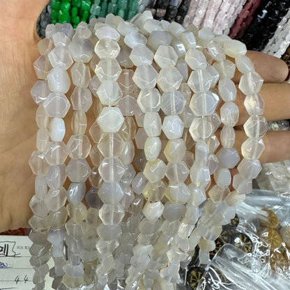 8*8MM 25pcs/string natural crystal hexagon