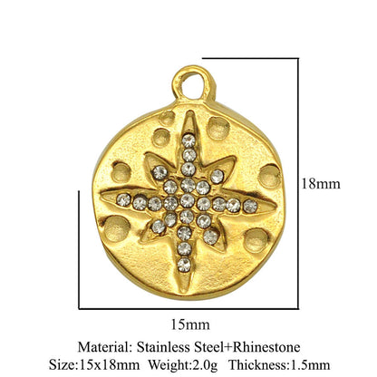 3 pcs/pack stainless steel star moon geometric pendant