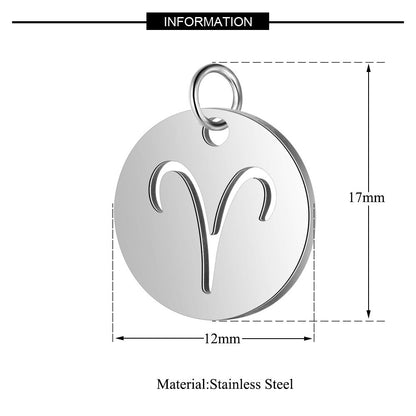 5 pcs/titanium steel twelve constellation jewelry pendant.