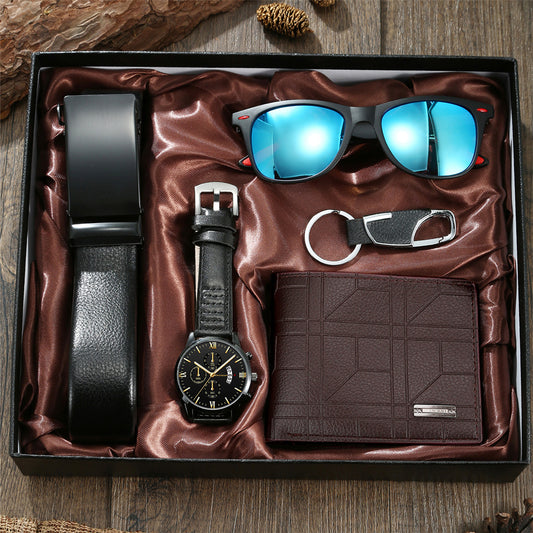 Quartz watch dealer belt bag sunglasses 5-piece set