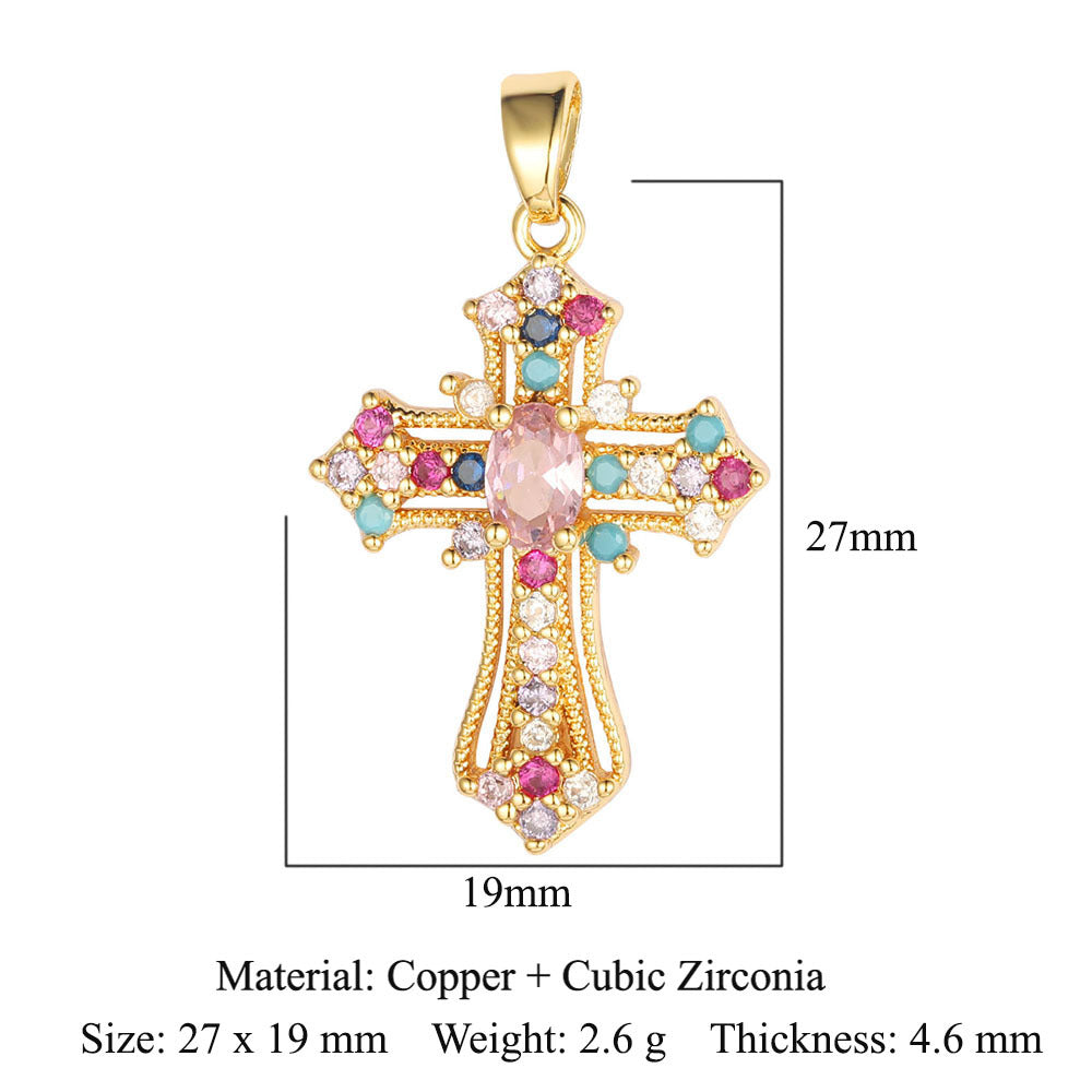 Copper zircon Virgin Mary pendant pendant