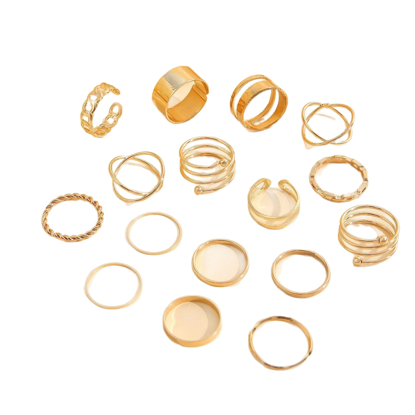 16Pcs Chain Ring Set