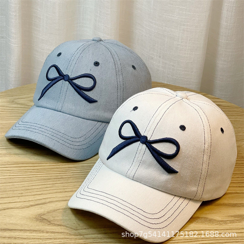 Denim Bow Baseball Cap