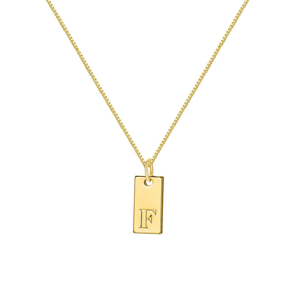 Box Chain Initial Necklace