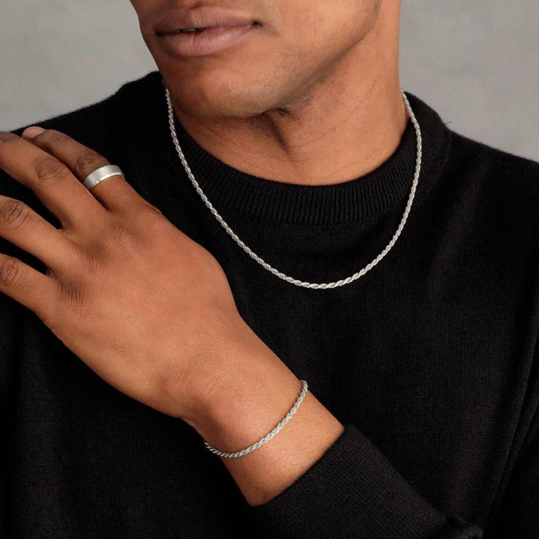 Men's Silver Collarbone Chain