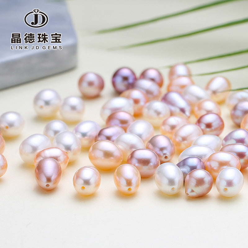 4A grade half-hole freshwater pearl rice beads loose beads