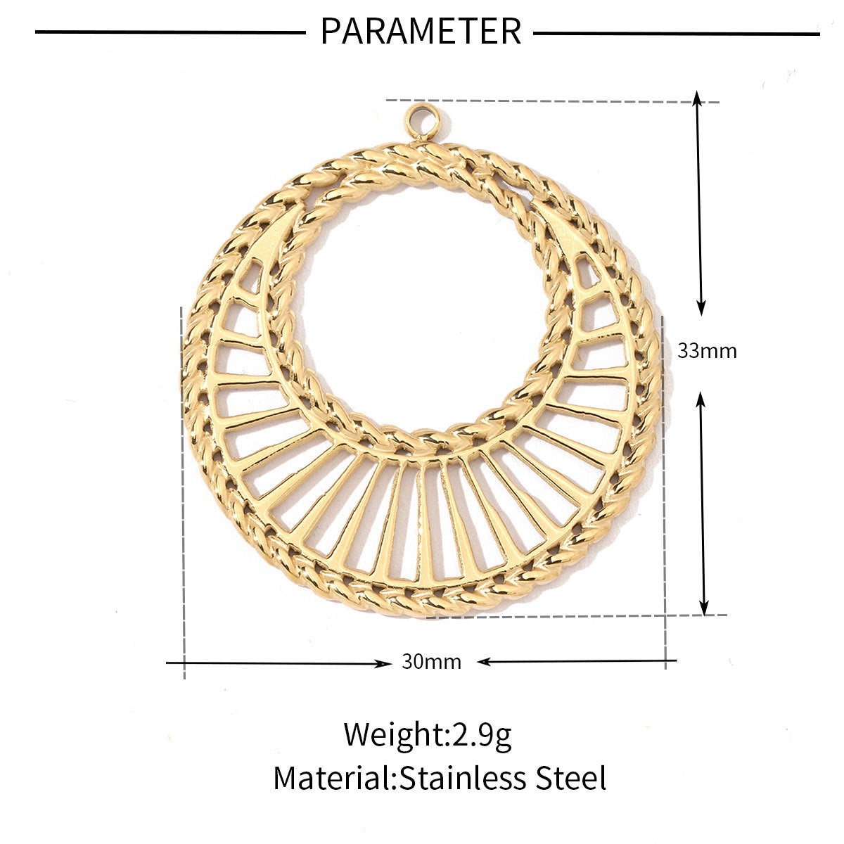 Geometric round love titanium steel pendant accessories