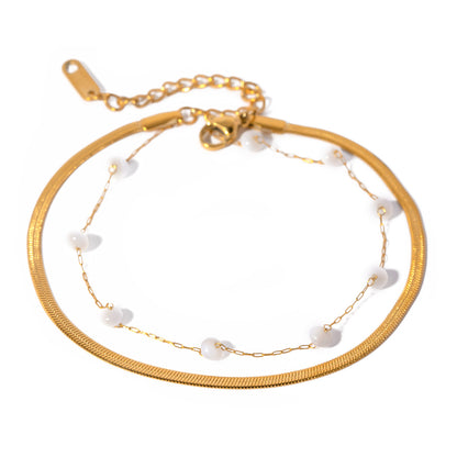 Round Shell Bead Anklet