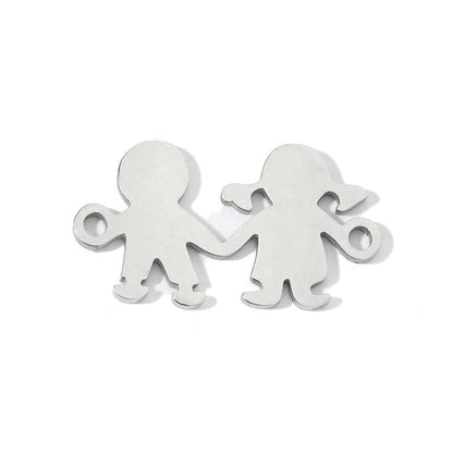 20 pcs/bag boy girl family titanium steel d pendant