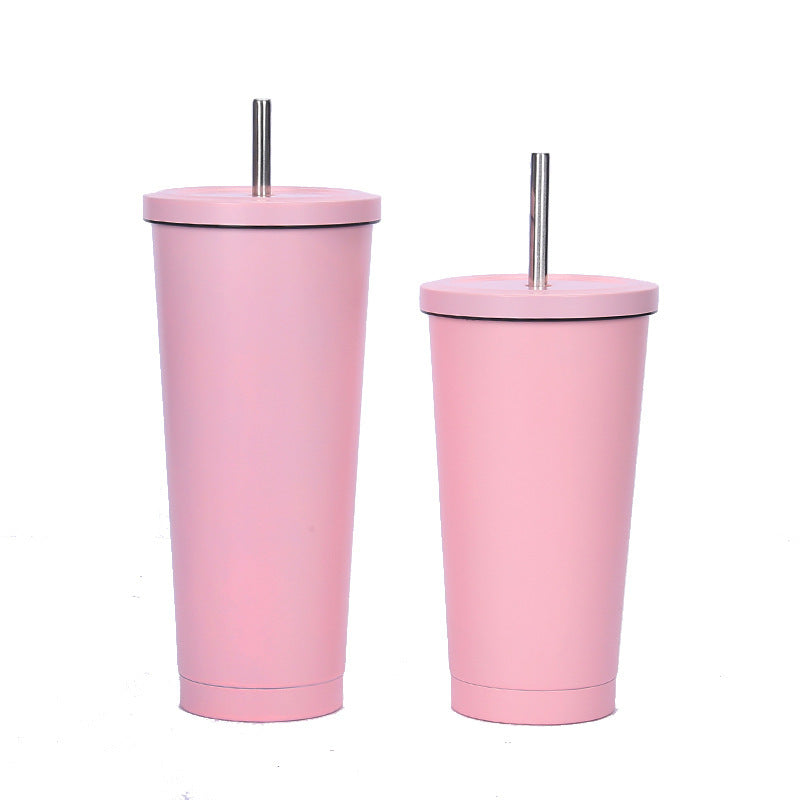 Stainless steel straw cup coffee cup 750.500ml