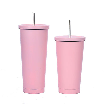 Stainless steel straw cup coffee cup 750.500ml