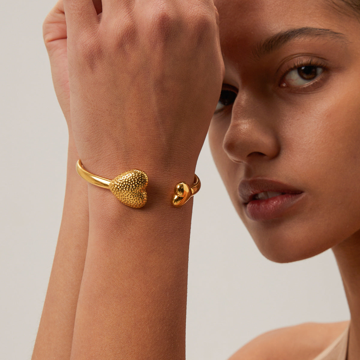 Asymmetric heart bracelet