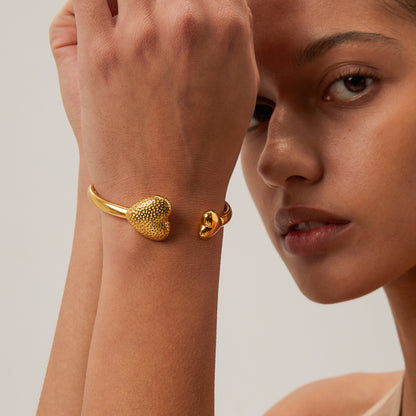 Asymmetric heart bracelet