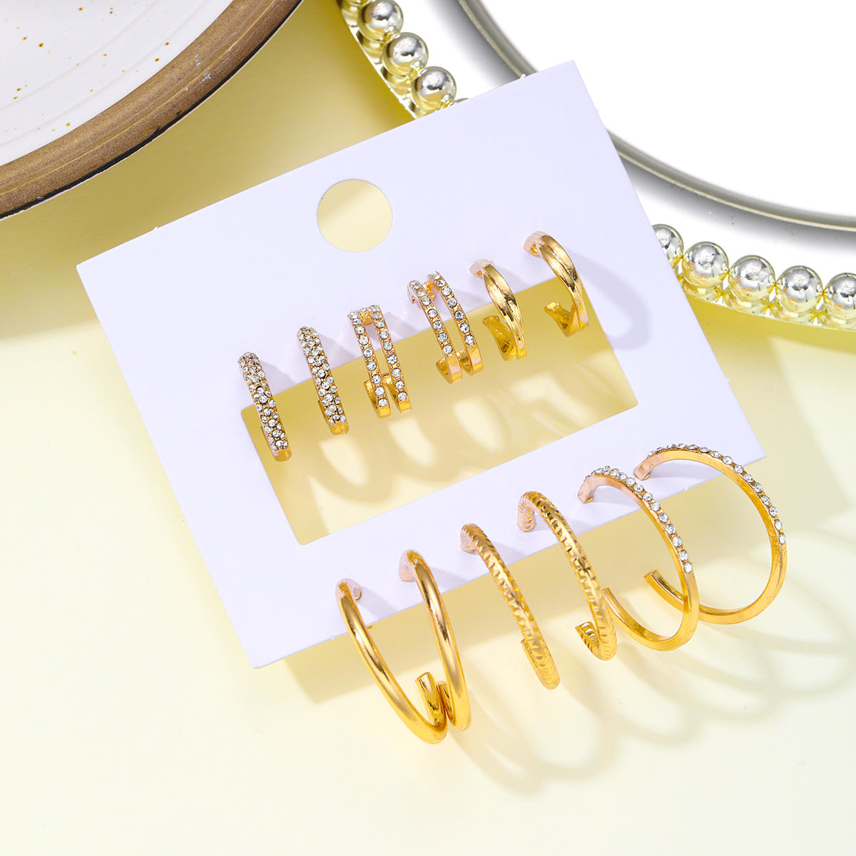 6-piece diamond earrings set