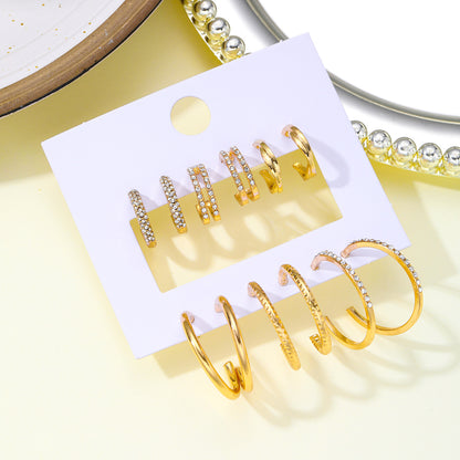 6-piece diamond earrings set