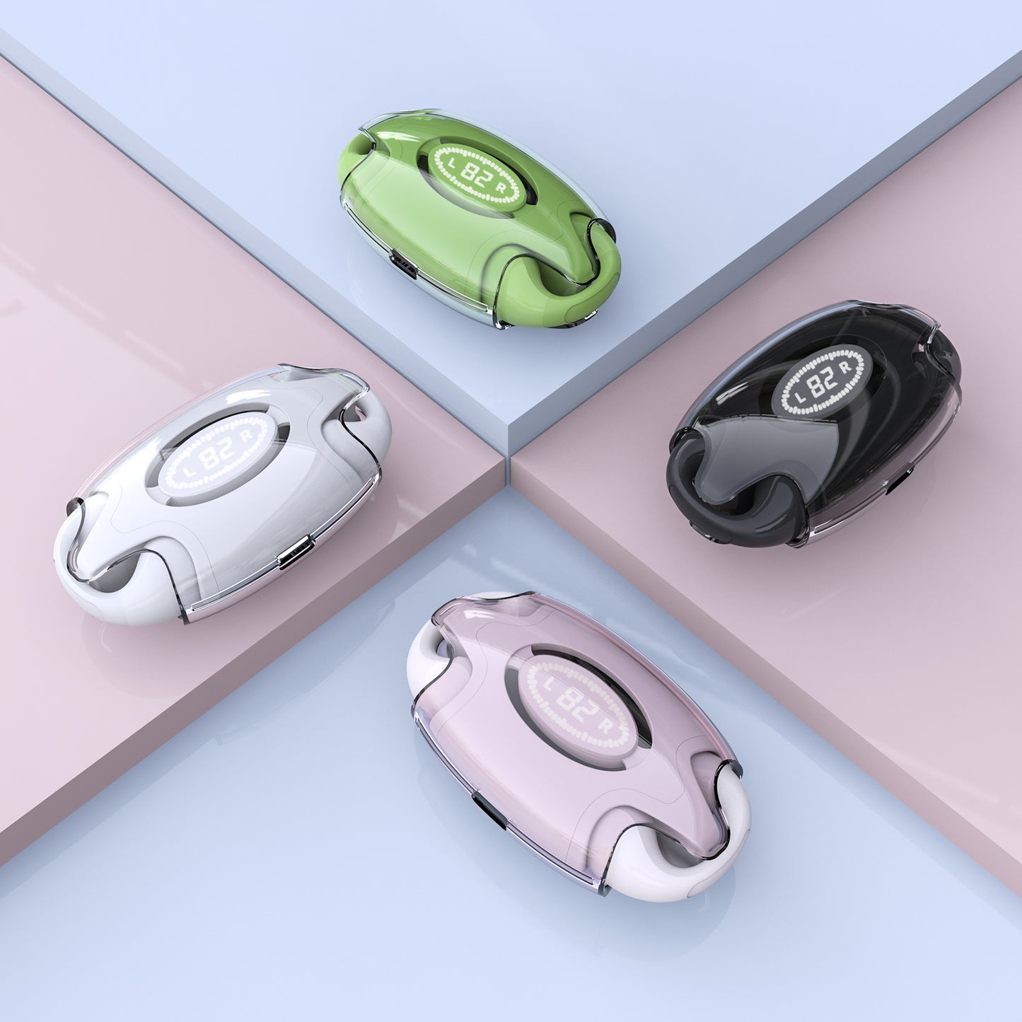 Auriculares inalámbricos portátiles con clip y Bluetooth, batería de larga duración y pantalla digital 