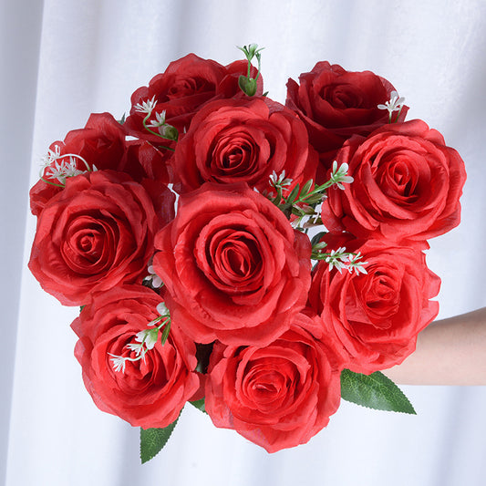 10 rosas francesas artificiales 