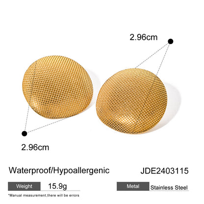 Antique Gold Embossed Round Earrings