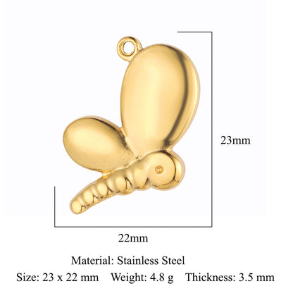 5 pcs/pack Butterfly Fox Snake Stainless Steel Pendant