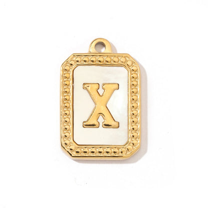 Type retro shell letter titanium steel pendant