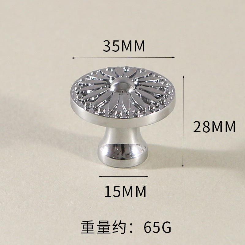 Electroplated round brass handle