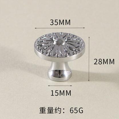 Electroplated round brass handle