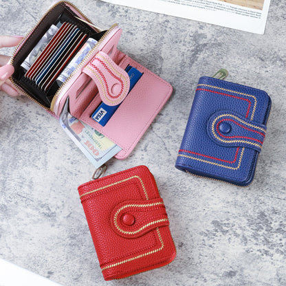 Embroidered solid color wallet ID card bag