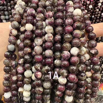 Cuentas de cristal de turmalina de flor de ciruelo natural de 4-12 mm 