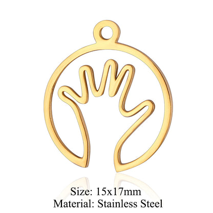 5 pcs/titanium steel jewelry pendant family baby feet