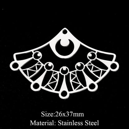 5 pcs/bag Fan-shaped flower geometric pendant