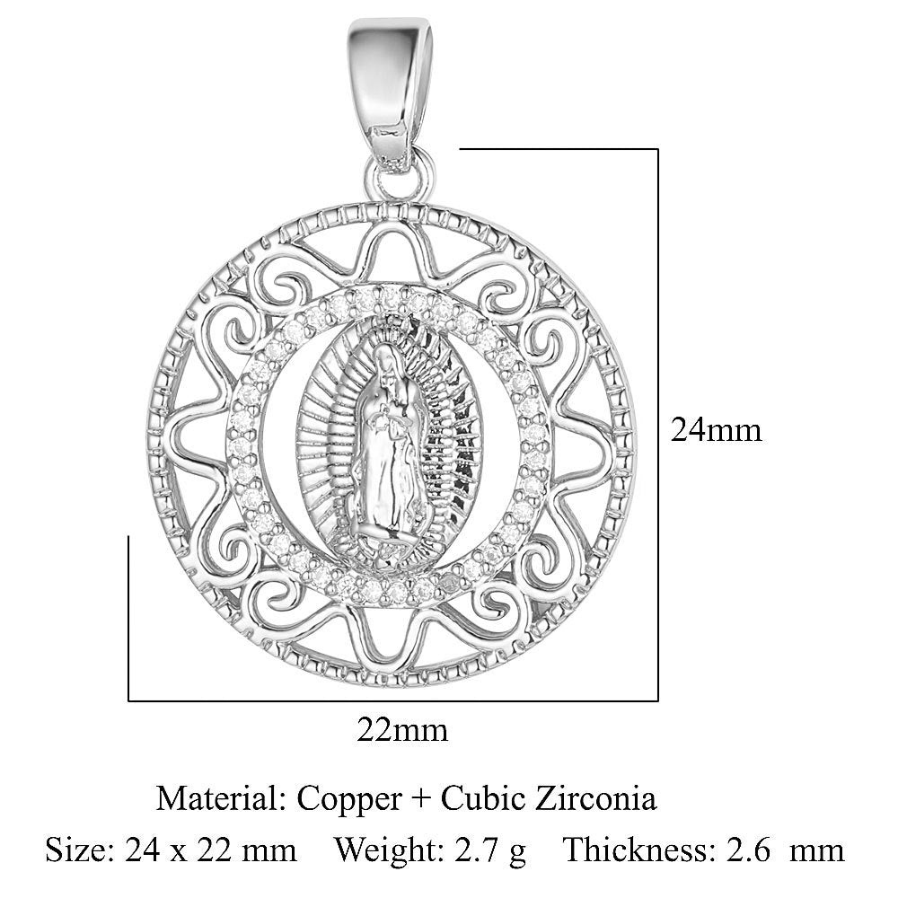 Color zirconium copper micro-inlaid zircon necklace pendant