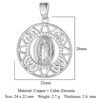 Color zirconium copper micro-inlaid zircon necklace pendant