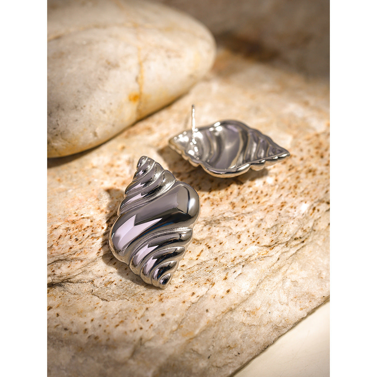 Croissant earrings conch earrings