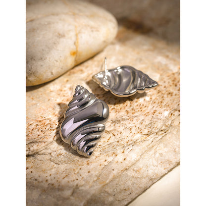 Croissant earrings conch earrings