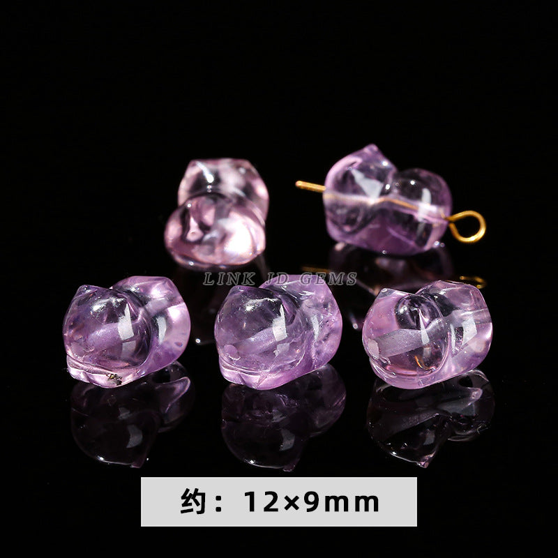 Amethyst engraving Pixiu nine-tailed fox single loose bead