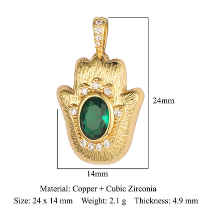 Copper zircon pendant peach heart owl DIY