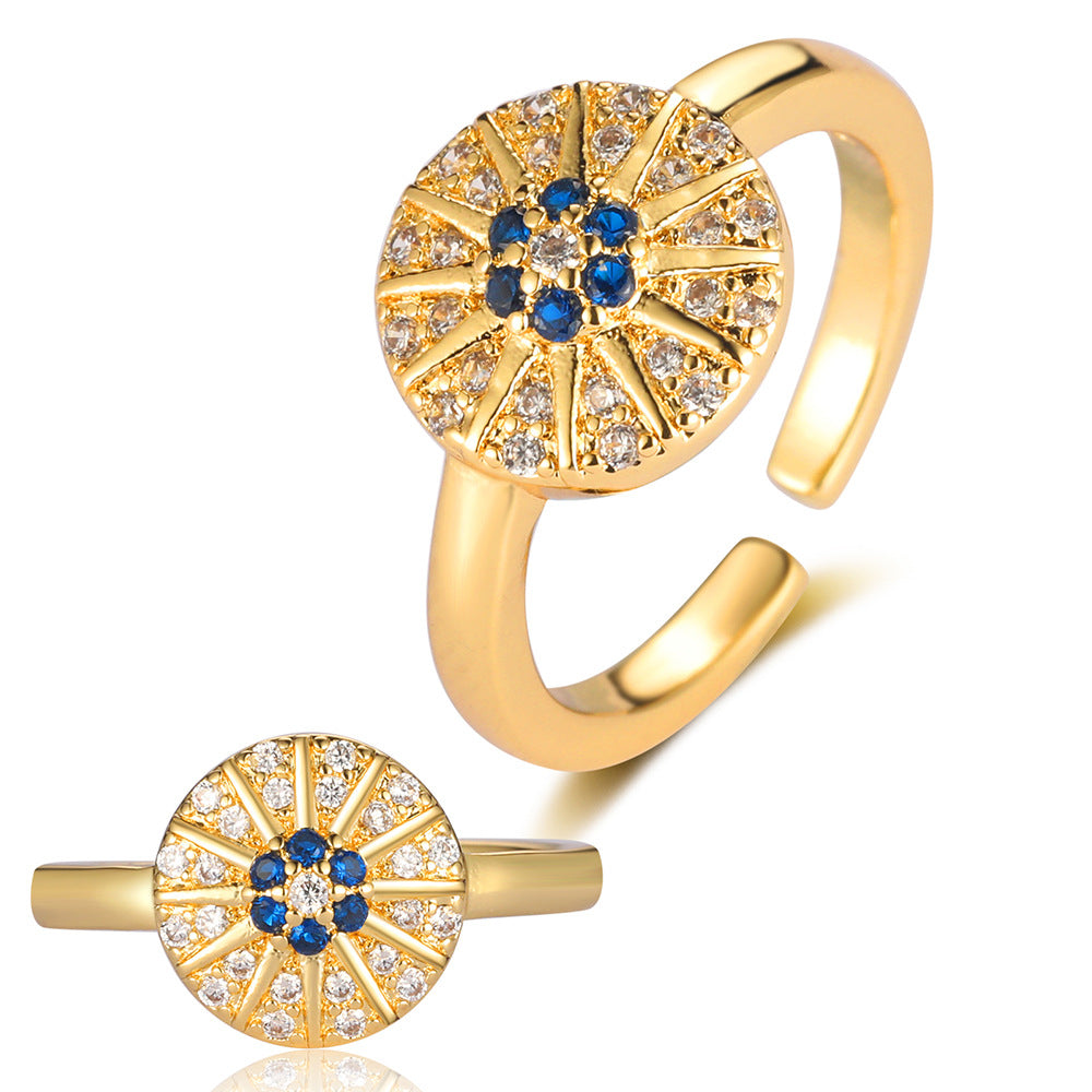 Cross eye zircon ring