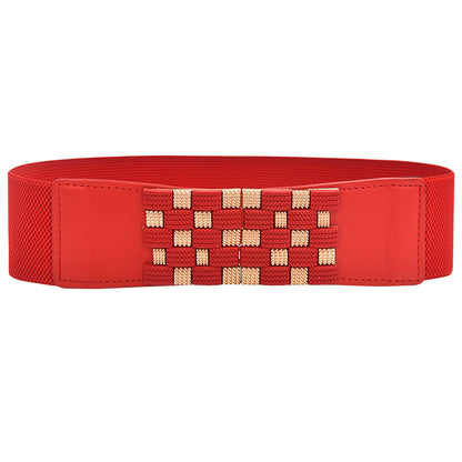 Elastic waist bright red belt
