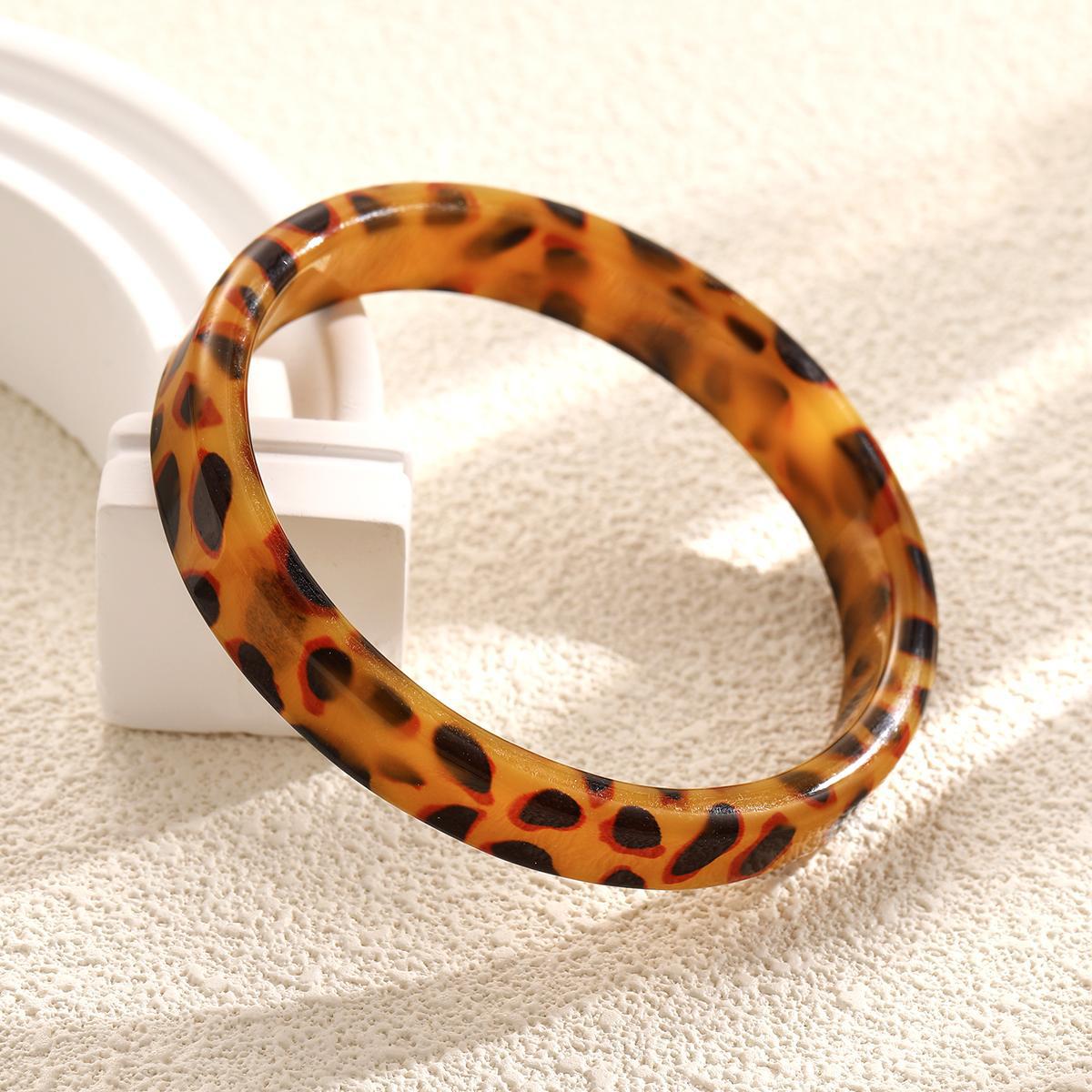 Leopard Print Acrylic Bracelet