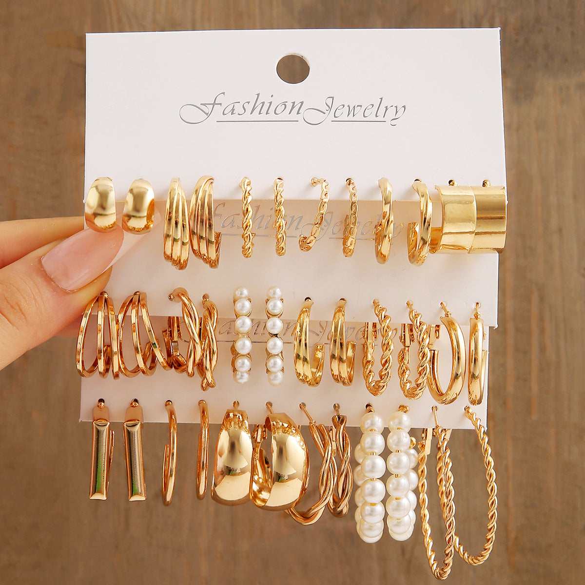 Twist Metal Earring Set (6 Pairs)
