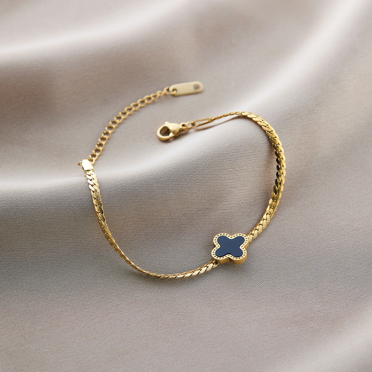 Titanium Steel Five-Leaf Clover Bracelet