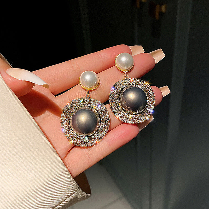 Pendientes de plata S925 con perlas y diamantes 