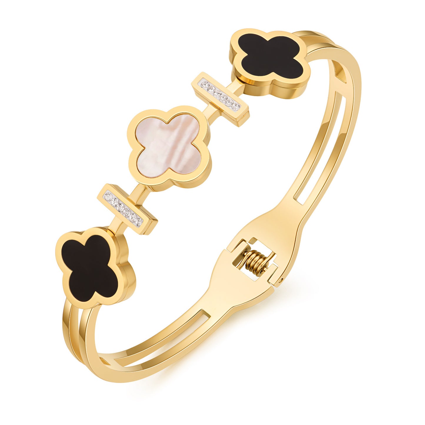 Women's Lucky Four-Leaf Clover Micro-Zircon Bracelet