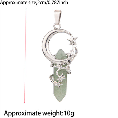 Crystal Hexagonal Star Moon Pendant