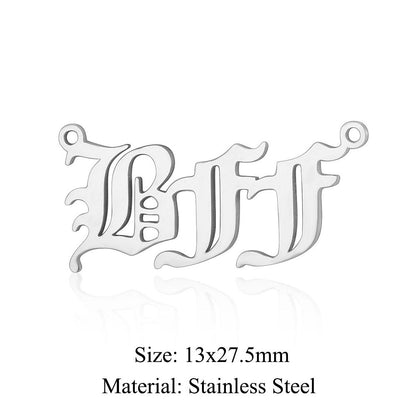 5 pcs/bag English alphabet titanium steel pendant