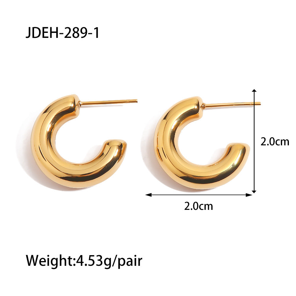 C-shaped hollow earrings ins