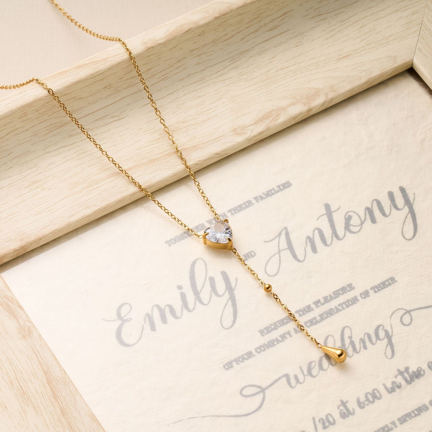 Love Zircon Tassel Necklace