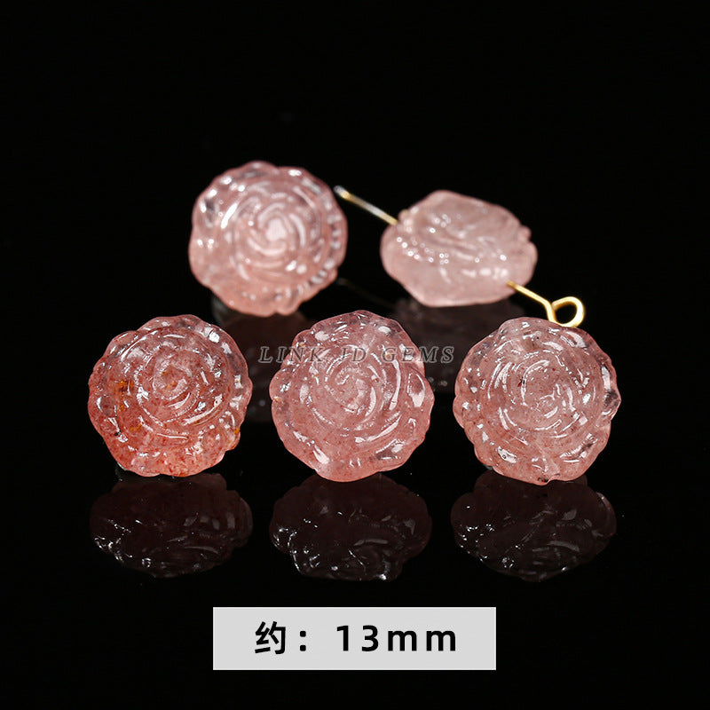 Gray Moonlight Pixiu Red Strawberry Crystal Pendant