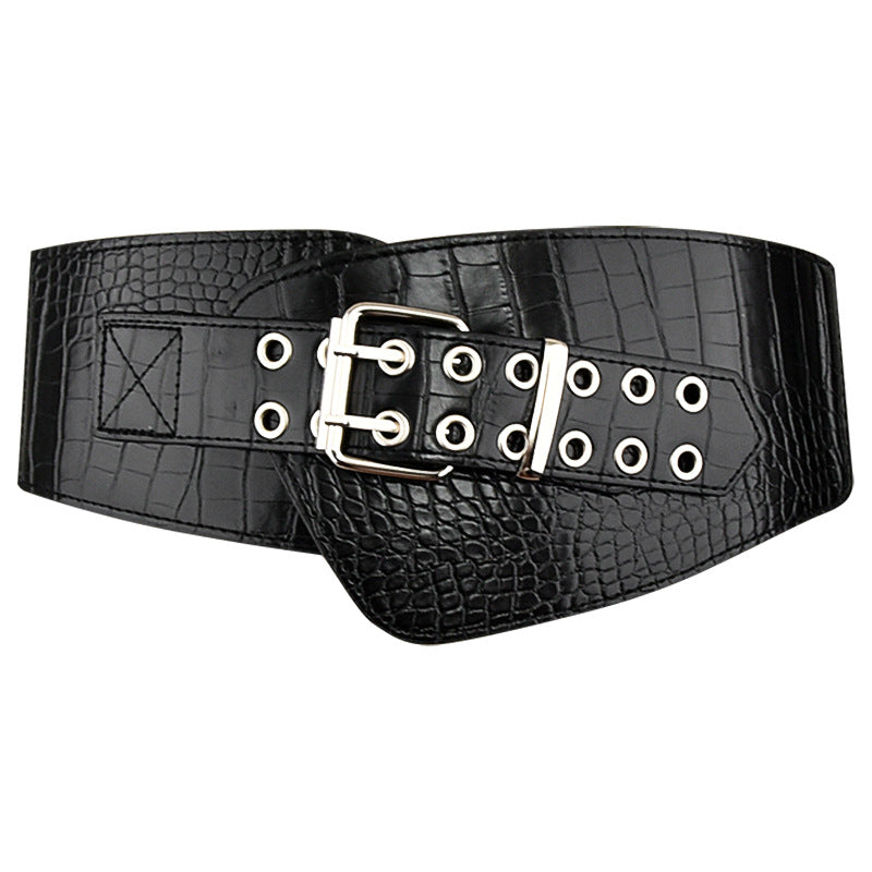 Elastic decorative pin buckle belt